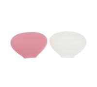 DINHEAROM 2 Pcs Reusable Silicone Makeup Brush Protectors Covers Soft Flexible Protective Caps for Travel and Storage Pink White Dustproof Makeup Brush Organizer