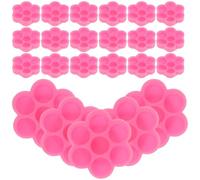 DINHEAROM 200Pcs False Lash Glue Cups with Pigment Holder Pink Flower Pattern Refillable Eyelash Extension Liquid Containers for Beauty Salon and Makeup Supplies