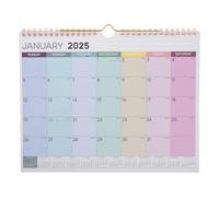 DINHEAROM 2025 Small Wall Calendar International Holidays Monthly Printed Wall Calendar for Office and Home Planning English Dates