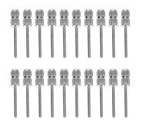 DINHEAROM 20pcs Nail Drill Bits 2.35mm Metal Nail File Bits Manicure and Pedicure Sanding Caps for Salon and Home Use Silver