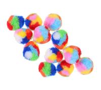 DINHEAROM 20pcs Rainbow Plush Cat Balls Soft Lightweight Interactive for Indoor Kitten Exercise and Play to Stimulate Curiosity and Stress