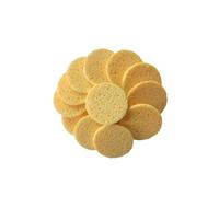 DINHEAROM 20pcs round Yellow Cellulose Sponge Makeup Remover Pads for Daily Facial Cleansing and Travel, Soft Makeup Cotton Cushion Removes Excess Oil and Impurities Gently