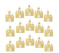 DINHEAROM 20pcs Shimmering Gold Candy Boxes Party Sweets Box Decorative Paper Containers for Birthday and Graduation Castle Princess Theme Party Favor