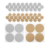 DINHEAROM 240pcs Creative Scratch Off Stickers Round Self-Adhesive Scratch Labels DIY Hidden Message Cards Gold and Silver Colors for Party Games and Small Business Rewards
