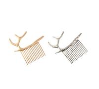 DINHEAROM 2pcs Antlers Hair Combs for Women, Stylish Alloy Side Combs Comfortable Wear and Scratch-resistant Design, for Birthday and Gathering Accessories