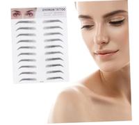 DINHEAROM 2pcs Black Imitation Eyebrow Transfer Stickers Easy to Use Eyebrow Tool for Men and Women Temporary Hair Like Brows Lasting Natural Look Without Skin Damage