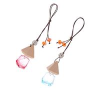 DINHEAROM 2pcs Car Fragrance Bottle Decorative Hanging Perfume Holder Glass Car Air Freshener Spray