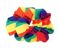 DINHEAROM 2pcs Colorful Hair Elastics for Lightweight Comfortable Cloth Rainbow Hair Ties with Unique Rainbow Design for School and Party Looks