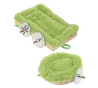 DINHEAROM 2pcs Cozy Hanging Bird Nest for Small Birds Plush and Wood Material with Thickened Protective Structure for Budgie and Conure Playing Or Privacy within Cage Nest in Winter