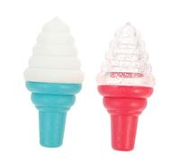 DINHEAROM 2pcs Dog Toy Bite Resistant Ice Cream Shape Water Floating Vocalizing Pet Toys for Cooling Chewing Interactive Play for Puppies and Dogs Random Color