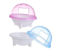DINHEAROM 2pcs Hamster Bathroom Toilet Plastic Bathtub Cage Accessory Multi-functional Non-slip Bottom Safe Edges for Small Pets