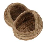 DINHEAROM 2pcs Handwoven Bird Nest Woven Sleeping Bed 7.86 Inch Breeding Hatch House for Pigeons Doves Parrots Small Cage Nesting Hut