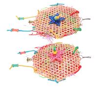 DINHEAROM 2pcs Hanging Parrot Toy Bird Biting Toy Bite-resistant Parrot Supplies Chew Toy Parakeet Cage Accessories for Indian Ringneck and Budgie Chewing