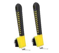 DINHEAROM 2pcs Horse Hoof Cleaning Brush Ergonomic Grip Handle Hoof Hook Tool for Grooming and Removing Mud Essential Accessories Random Color