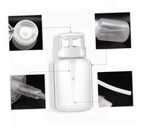 DINHEAROM 2pcs Lockable Nail Polish Remover Bottles with Press Pump Dispenser Liquid Storage Bottles for Manicure Cleaning White Black Neck Design