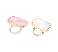 DINHEAROM 2pcs Nail Art Palettes Ring Palettes Resin Mini Delicate Shell Design Wearable Mixing Color Tool for Beauty Salon and Party