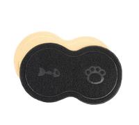 DINHEAROM 2Pcs Peanut Shaped Cat Litter Mats Slip Feeding Pads for Cats Dogs Durable Pet Food Mat Black Beige for Keeping Floors Clean and Comfortable Dining Experience