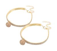 DINHEAROM 2pcs Pet Collar Bell Elastic Rhinestone Cat Dog Necklace Adjustable Necklace Bells for Dressing up Dog Collar for Everyday Use and Special Events