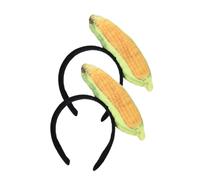 DINHEAROM 2pcs Plush Corn Costume Headbands Cosplay Props Vegetable Hairbands for Halloween Thanksgiving Party Accessories