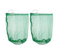 DINHEAROM 2pcs Portable Fishing Catching Nets Foldable Nylon Fish Storage Bags with Drawstring Thickened Diving Fish Net Pouches 40cm X 60cm for Outdoor Angling and Live Holding