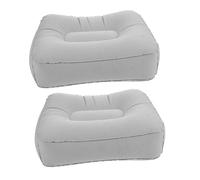 DINHEAROM 2Pcs Portable Inflatable Foot Rest Pillow for Travel Ergonomic Quick Inflate Cushion for Airplane Camping Home and Office Use Compact and Space Saving Design
