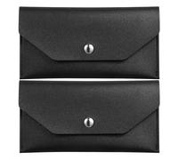 DINHEAROM 2pcs Reusable PU Leather Budget Envelope Wallets for Women, Black Cash Envelope Money Organizer with Closure, Receipt Holder Pouch for Budget Planning