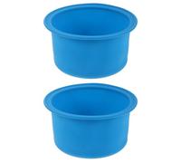 DINHEAROM 2pcs Reusable Silicone Wax Melt Liner Insert 4.72"x2.55" Blue, Non-stick Mini Wax Warmer Pot for Hair Removal, Easy Release Design for Beauty Personal Care Use