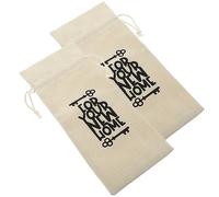 DINHEAROM 2pcs Reusable Wine Bottle Bags with Drawstring Made of Cotton and Linen Easy to Carry Wine Bags for Travel and Festivals Gift for Chocolate