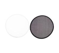 DINHEAROM 2pcs Round Hand Fan Lightweight Portable Handheld Cooling Fans for Summer Outdoor Use Wedding Party Decoration Black White