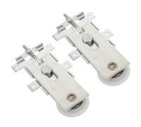 DINHEAROM 2pcs Sliding Door Wheel Roller for Wardrobe and Cabinet with 32mm Diameter Iron Cam Pulley, Spring Loaded Mountclip Structure, Easy Installation and Quiet Performance for Home