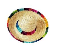 DINHEAROM 2Pcs Small Hat Hair Hoops Mini Mexico Style Headwear with Random Pattern for Dogs, Cute Animal Headbands for Birthday and Daily Wear Random Color