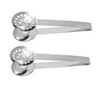DINHEAROM 2pcs Small Stainless Steel Tea Bag Squeezer and Sugar Cube Tongs Non-Slip Grip Kitchen Serving Clip for Household Buffet and Party Use