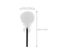 DINHEAROM 2pcs Ultra-soft Long Hair Makeup Powder Puff with Bow, Fluffy Cosmetic Sponge for Face and Body, Mini White Puff for Women’s Loose and Pressed Setting Powder Application