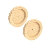 DINHEAROM 2Pcs Wood Hamster Feeding Dish Pet Food Holder Compact Bite-resistant Wooden Bowl for Cage Guinea Pig Squirrel Food and Water