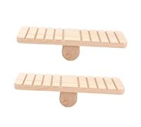 DINHEAROM 2pcs Wooden Hamster Seesaw Toy for Pet Cage Funny Hamster Bite Toys Natural Wood Material