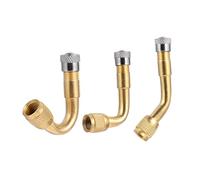 DINHEAROM 3 Pcs Copper Tire Stem Extension with Angled Adaptors for Car Motorcycle Bike Rv Valve Extenders with Seals for Easy Inflation and Airtight Performance