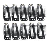 DINHEAROM 30Pcs Metal Snap Clips for Wig Making Portable Hair Extension Combs Black Hair Clips for DIY Headpieces Craft Sewing and Accessories