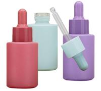 DINHEAROM 3pcs 30ml Outdoor Dropper Bottles Multi-use Portable Glass Bottles with Silicone Caps for Essential Oil Storage and Travel