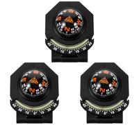 DINHEAROM 3pcs Car Compass Ball: Foldable Night Glow Mini Dashboard Mount Direction Guide for Vehicles - Portable Dash Mounted Sphere Navigation