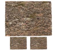 DINHEAROM 3pcs Cork Bark Background, 15.75" X 11.8" Natural Bark for Reptiles Tank Backdrop Reptile Climbing Accessories for Turtle Beared Dragon Chameleon Snake