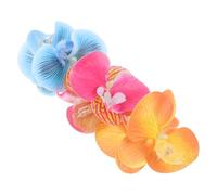 DINHEAROM 3pcs Large Flower Claw Clips with Butterfly Orchid Design, Nonslip Fabric and Plastic Hair Accessories for Weddings and Parties, Elegant Realistic Simulation Flower Hairpins