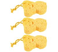 DINHEAROM 3pcs Natural Fiber Bath Sponges Cellulose Sponge Create Rich Bubbles Skin Care Bathing Accessories for Babies and Adults Assorted Style