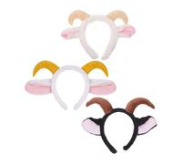 DINHEAROM 3pcs Plush Lamb Headband Animal Ear Costume Headband Halloween Party Boys and Girls Sheep Ears Hairband for Cosplay Farm Theme