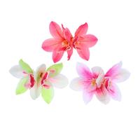DINHEAROM 3pcs Simulation Cymbidium Orchid Hairpin Lightweight Comfortable Chinese Style Hair Accessories for Beach Photos Girls Tropical Flower Hair Clips