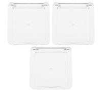 DINHEAROM 3pcs Square Single Layer Empty Makeup Boxes for Blush and Highlighter, Plastic Cosmetic Storage Containers for Daily Makeup Routines and Travel