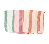 DINHEAROM 3pcs Thickened Soft Washcloths Absorbent Microfiber Face Towels Quick Dry Bath Towels for Spa Hotel Home Use with Stylish Pine Stripe Design