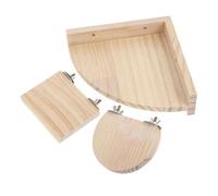 DINHEAROM 3pcs Wooden Hamster Platform Climbing Stand for Mice Squirrels Parrots Includes and Boards Boredom Breaker for Active Pets