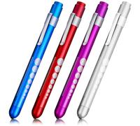 DINHEAROM 4-color Nursing Pen Light Set with Clip - White, Red, Purple, Blue LED Medical Penlights for Doctors, Nurses Nursing Students - Diagnostic Pencil Lights for Healthcare Clinical Use