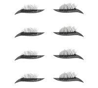 DINHEAROM 4 Pairs Eyeliner Stickers with Adhesive Eyelash Tape Black Glitter Eye Line Decal Lightweight Breathable Makeup Tape for Easy Application and Removal