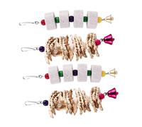 DINHEAROM 4 Pcs Parrot Chewing Bird Biting Playthings for Cage Hanging Lightweight Nibbling for Mental and Physical Health of Budgies Cockatiels Parakeets